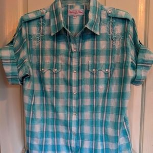 Western style snap front blouse